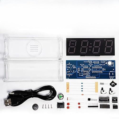 DIY Uhr Kit mit 4 LED-Modulen für Elektronik Lernen und Temperaturanzeige (Orange) von Gettimore