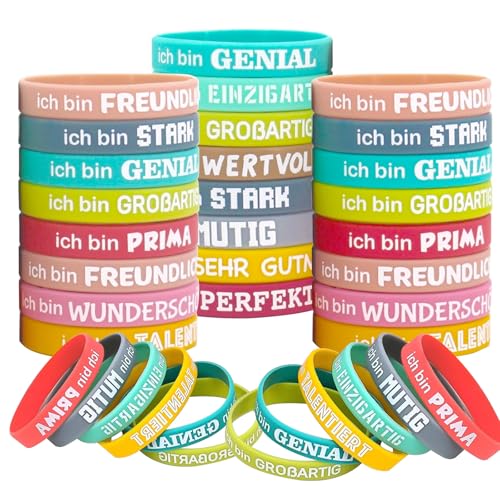 Getyjoe Inspirierenden Sprüchen Silikon Armbänder 40 Stück Motivationsarmbänder auf Deutsch 20,2 cm Silikon Armbänder mit Inspirierenden Sprüchen für Kollegen Teenager Party Getyjoe Inspirierenden Sprüchen Silikon Armbänder 40 Stück Motivationsarmbänder auf Deutsch 20,2 cm Silikon Armbänder mit Inspirierenden Sprüchen für Kollegen Teenager Party von Getyjoe
