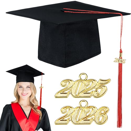 Geyoga Abschlussmütze mit 2025 2026 Abschlussmütze mit Quaste für Erwachsene Abschlussmütze für Akademiker Oberschule Universität Geyoga Abschlussmütze mit 2025 2026 Abschlussmütze mit Quaste für Erwachsene Abschlussmütze für Akademiker Oberschule Universität von Geyoga