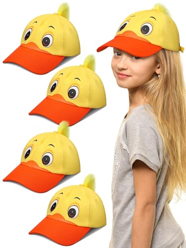 Geyoga Gummienten-Baseballkappe, lustiger Entenhut, gelb, niedlicher Baseball-Hut, Enten-Druck, Hut mit verstellbarem Schnappverschluss, für Mädchen, Jungen, Entenmotive, Geburtstagsparty, 4 Stück, Geyoga Gummienten-Baseballkappe, lustiger Entenhut, gelb, niedlicher Baseball-Hut, Enten-Druck, Hut mit verstellbarem Schnappverschluss, für Mädchen, Jungen, Entenmotive, Geburtstagsparty, 4 Stück, von Geyoga