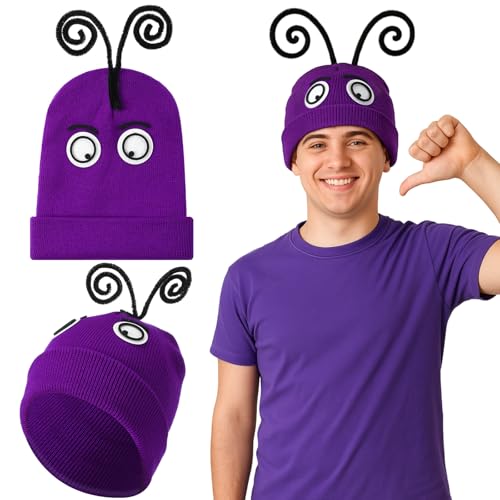 Geyoga Halloween-Cosplay-Kostüm-Zubehör beinhaltet lila Strickmütze mit Tentakel für Halloween, gruselige Rollenspiel-Kostümparty Geyoga Halloween-Cosplay-Kostüm-Zubehör beinhaltet lila Strickmütze mit Tentakel für Halloween, gruselige Rollenspiel-Kostümparty von Geyoga