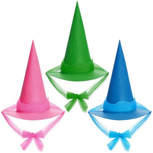 Geyoga Halloween Hexenhut Kostüm Zubehör Frauen Fee Erwachsene Zauberer Hüte mit Tüllstoff für Halloween Party Cosplay Dekoration Geyoga Halloween Hexenhut Kostüm Zubehör Frauen Fee Erwachsene Zauberer Hüte mit Tüllstoff für Halloween Party Cosplay Dekoration von Geyoga