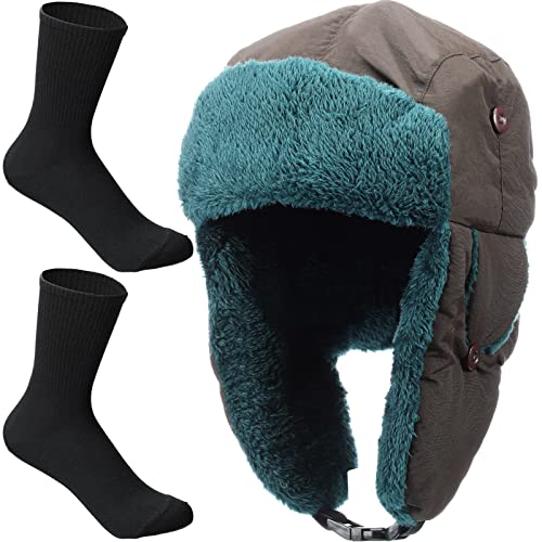 Trapper Hut Weihnachten Urlaub Hut Cousin Kostüm und Isolierende Socken Set Trapper Hut Weihnachten Urlaub Kostüm Cosplay Onkel Hut Weihnachten Urlaub Hut für Cosplay von Geyoga
