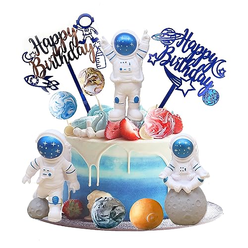 Gfamous Astronauten Tortendeko 10 Figuren, Weltraum Kuchendekoration Planeten, Spaceman Kuchen Toppers, Cake Deko für Kinder Geburtstag Party, Blau Gfamous Astronauten Tortendeko 10 Figuren, Weltraum Kuchendekoration Planeten, Spaceman Kuchen Toppers, Cake Deko für Kinder Geburtstag Party, Blau von Gfamous