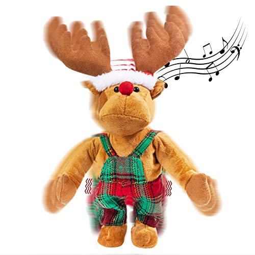 Gfilay Twerkender Rudolph mit der roten Nase-Animiertes Plüschtier Weihnachten-Spielzeug,Weihnachtslicher Gesang und Tanz,gestopfte Tiere für Kinder Gfilay Twerkender Rudolph mit der roten Nase-Animiertes Plüschtier Weihnachten-Spielzeug,Weihnachtslicher Gesang und Tanz,gestopfte Tiere für Kinder von Gfilay