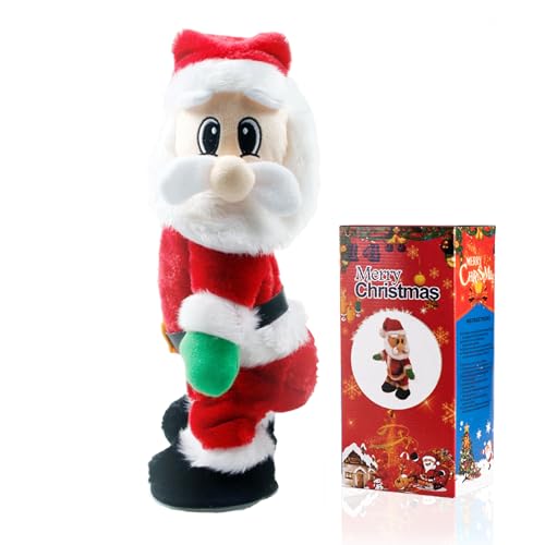 Gfilay Twerkender Weihnachtsmann, 34 Zentimeter Weihnachtsmann Puppe, animiertes Weihnachtsspielzeug, singt auf Spanisch, Weihnachtsspielzeug für Kinder. von Gfilay