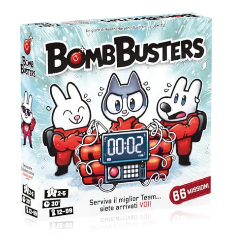 Bomb Busters – Kooperatives Spiel für Erwachsene und Kinder ab 12 Jahren – 66 Missionen mit steigendem Schwierigkeitsgrad – Strategiespiel – 2-5 Spieler – italienische Ausgabe von Ghenos Games