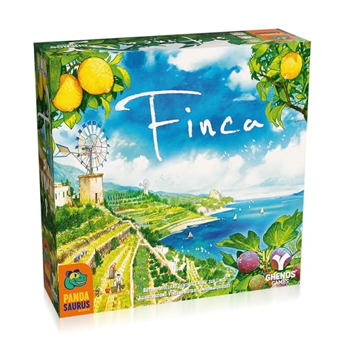 Finca – Brettspiel – Strategiespiel zur Verwaltung von Ressourcen und Lieferungen – Spaß für Familien, Kinder und Erwachsene – Alter 10+ – 2-5 Spieler – Dauer 45 Minuten – italienische Ausgabe von Ghenos Games