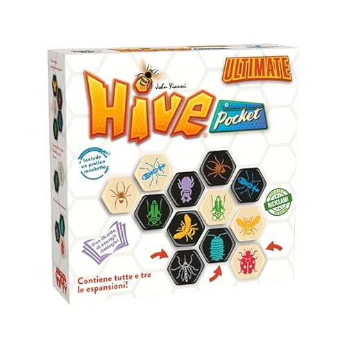 Hive Pocket Ultimate – Strategiespiel für 2 Spieler – beinhaltet Erweiterungen Marienkäfer, Mücken und Onisco – 2 Spieler – 9+ Jahre – 20 Minuten – italienische Ausgabe Hive Pocket Ultimate – Strategiespiel für 2 Spieler – beinhaltet Erweiterungen Marienkäfer, Mücken und Onisco – 2 Spieler – 9+ Jahre – 20 Minuten – italienische Ausgabe von Ghenos Games