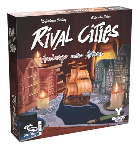 Rival Cities - Hamburg gegen Altona, Gesellschaftsspiel für 2 Spieler, 10+ Jahre, 30-45 Minuten, italienische Ausgabe Rival Cities - Hamburg gegen Altona, Gesellschaftsspiel für 2 Spieler, 10+ Jahre, 30-45 Minuten, italienische Ausgabe von Ghenos Games