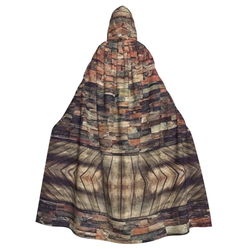 Ghjkfbf Brick Wall Print Halloween Hooded Cloak Adults Stylish Cape For Carnivals Motto Parties Cosplays von Ghjkfbf