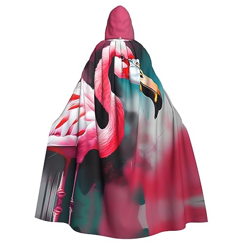 Ghjkfbf Gemäldeter Flamingo-Druck, Halloween-Kapuzenumhang für Erwachsene, stilvoller Umhang für Karneval, Motto-Partys, Cosplays Ghjkfbf Gemäldeter Flamingo-Druck, Halloween-Kapuzenumhang für Erwachsene, stilvoller Umhang für Karneval, Motto-Partys, Cosplays von Ghjkfbf