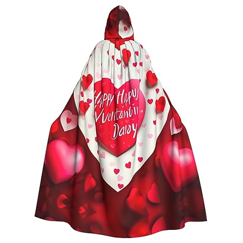 Ghjkfbf Halloween-Kapuzenumhang mit Aufschrift "Happy Valentine's Day", für Erwachsene, stilvoll, für Karneval, Motto-Partys, Cosplays von Ghjkfbf