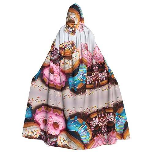 Ghjkfbf Halloween-Kapuzenumhang mit Donut-Druck, für Erwachsene, stilvoller Umhang für Karneval, Motto-Partys, Cosplays Ghjkfbf Halloween-Kapuzenumhang mit Donut-Druck, für Erwachsene, stilvoller Umhang für Karneval, Motto-Partys, Cosplays von Ghjkfbf