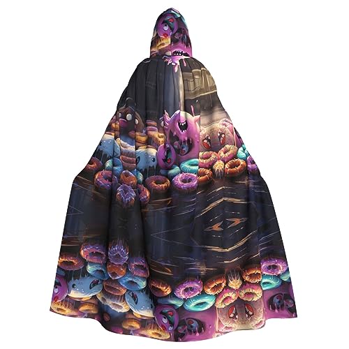 Ghjkfbf Halloween-Kapuzenumhang mit Donut-Druck, für Erwachsene, stilvoller Umhang für Karneval, Motto-Partys, Cosplays Ghjkfbf Halloween-Kapuzenumhang mit Donut-Druck, für Erwachsene, stilvoller Umhang für Karneval, Motto-Partys, Cosplays von Ghjkfbf