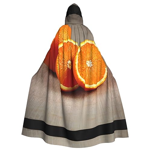 Ghjkfbf Halloween-Kapuzenumhang mit orangefarbenem Fruchtdruck, für Erwachsene, stilvoller Umhang für Karneval, Motto-Partys, Cosplays Ghjkfbf Halloween-Kapuzenumhang mit orangefarbenem Fruchtdruck, für Erwachsene, stilvoller Umhang für Karneval, Motto-Partys, Cosplays von Ghjkfbf