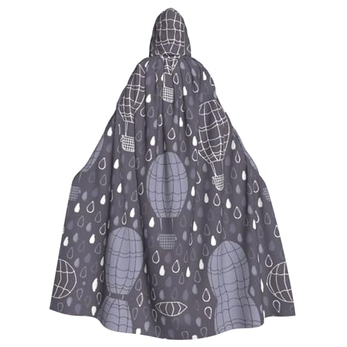 Ghjkfbf Heißluftballon-Druck, Halloween, Kapuzenumhang, Erwachsene, stilvoller Umhang für Karneval, Mottopartys, Cosplays von Ghjkfbf