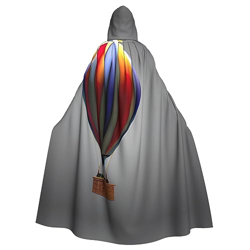 Ghjkfbf Heißluftballon-Druck, Halloween, Kapuzenumhang, Erwachsene, stilvoller Umhang für Karneval, Mottopartys, Cosplays von Ghjkfbf