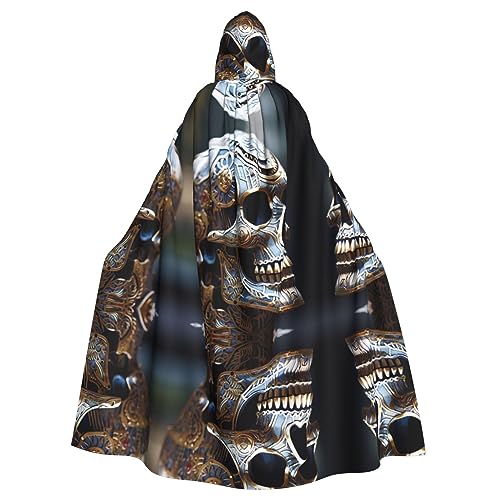 Ghjkfbf Interessanter Halloween-Umhang mit Skelett-Druck, für Erwachsene, stilvoller Umhang für Karneval, Motto-Partys, Cosplays von Ghjkfbf