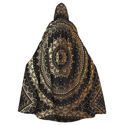 Ghjkfbf Mandala-Druck, Halloween-Kapuzenumhang für Erwachsene, stilvoller Umhang für Karneval, Mottopartys, Cosplays von Ghjkfbf