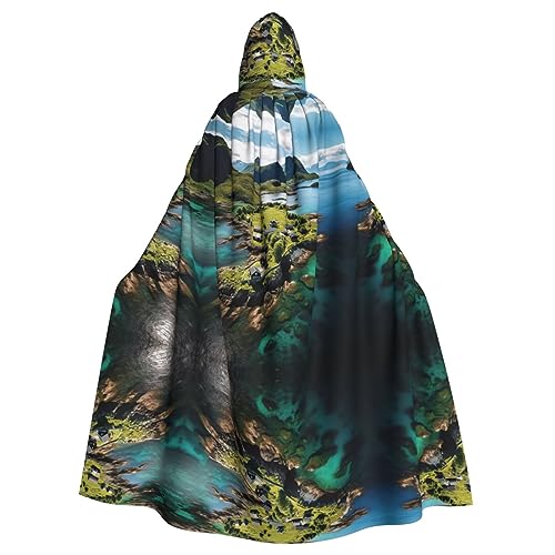 Ghjkfbf Norway Islands Print Halloween Mantel mit Kapuze Erwachsene stilvolle Umhang für Karneval Themenpartys Cosplays von Ghjkfbf