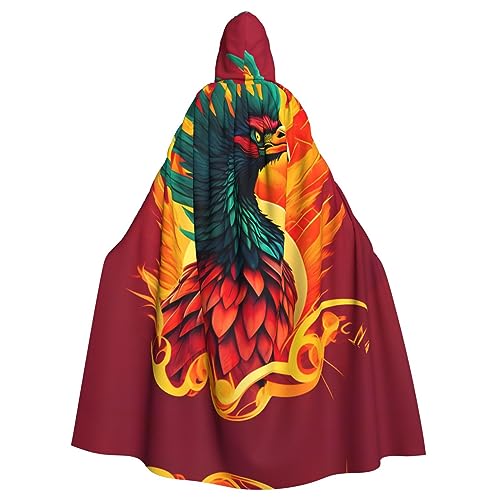 Ghjkfbf Phoenix Print Halloween Kapuzenumhang Erwachsene Stilvoller Umhang für Karneval Mottopartys Cosplays von Ghjkfbf