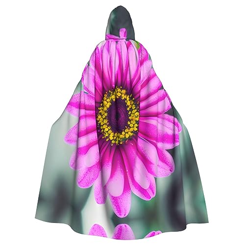 Ghjkfbf Rosa Blumendruck, Halloween-Kapuzenumhang für Erwachsene, stilvoller Umhang für Karneval, Motto-Partys, Cosplays von Ghjkfbf