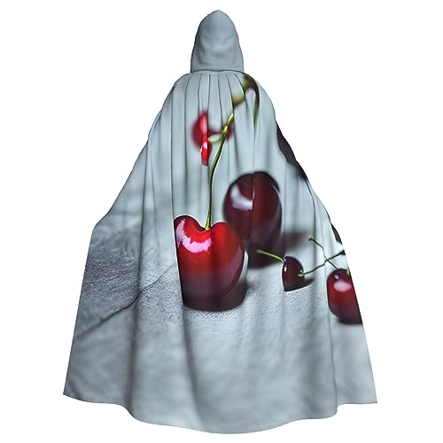Ghjkfbf Rote Kirschen Muster Druck Halloween Kapuzenumhang Erwachsene Stilvoller Umhang für Karneval Mottopartys Cosplays Ghjkfbf Rote Kirschen Muster Druck Halloween Kapuzenumhang Erwachsene Stilvoller Umhang für Karneval Mottopartys Cosplays von Ghjkfbf