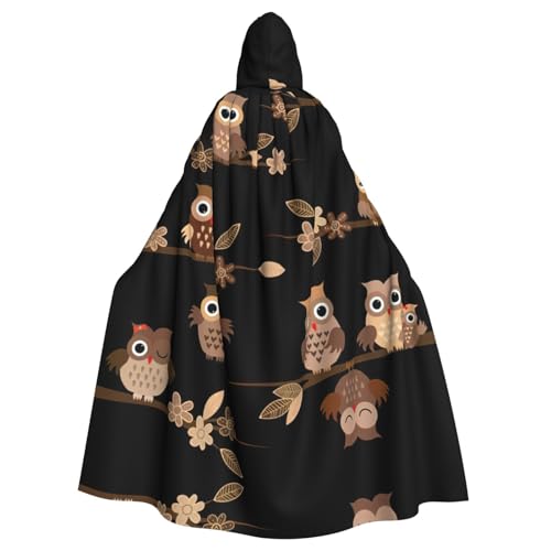 Ghjkfbf Süßer brauner Cartoon-Eulen-Druck, Halloween-Kapuzenumhang für Erwachsene, stilvoller Umhang für Karneval, Motto-Partys, Cosplays Ghjkfbf Süßer brauner Cartoon-Eulen-Druck, Halloween-Kapuzenumhang für Erwachsene, stilvoller Umhang für Karneval, Motto-Partys, Cosplays von Ghjkfbf