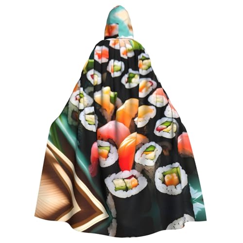 Ghjkfbf Sushi-Druck Halloween Kapuzenumhang Erwachsene Stilvoller Umhang für Karneval Mottopartys Cosplays Ghjkfbf Sushi-Druck Halloween Kapuzenumhang Erwachsene Stilvoller Umhang für Karneval Mottopartys Cosplays von Ghjkfbf