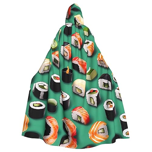 Ghjkfbf Sushi Food Print Halloween Kapuzenumhang Erwachsene Stilvoller Umhang für Karneval Mottopartys Cosplays Ghjkfbf Sushi Food Print Halloween Kapuzenumhang Erwachsene Stilvoller Umhang für Karneval Mottopartys Cosplays von Ghjkfbf