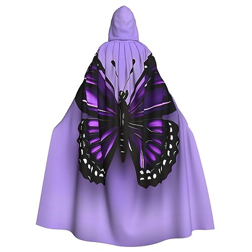 Ghjkfbf Traumhafter violetter Schmetterlings-Aufdruck, Halloween-Kapuzenumhang für Erwachsene, stilvoller Umhang für Karneval, Mottopartys, Cosplays Ghjkfbf Traumhafter violetter Schmetterlings-Aufdruck, Halloween-Kapuzenumhang für Erwachsene, stilvoller Umhang für Karneval, Mottopartys, Cosplays von Ghjkfbf
