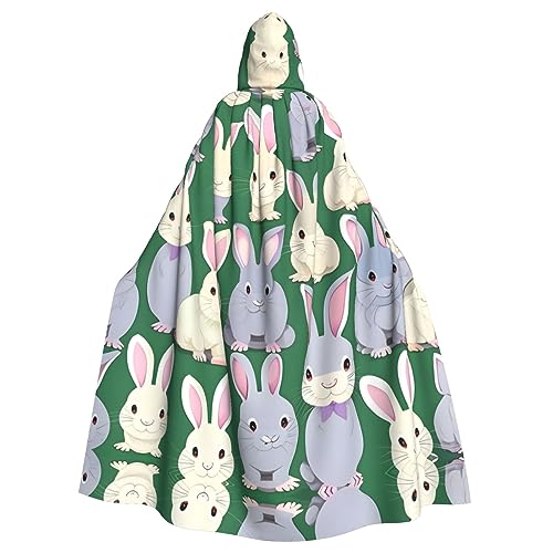 Ghjkfbf Umhang mit Kapuze und süßem Hasen-Aufdruck, für Erwachsene, stilvoll, für Karneval, Mottopartys, Cosplays von Ghjkfbf