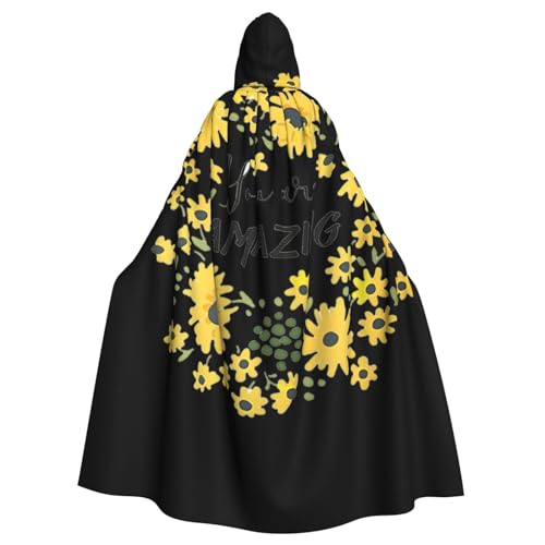 Ghjkfbf Umhang mit Kapuze und wildem Gänseblümchen-Motiv, für Erwachsene, stilvoll, für Karneval, Motto-Partys, Cosplays von Ghjkfbf