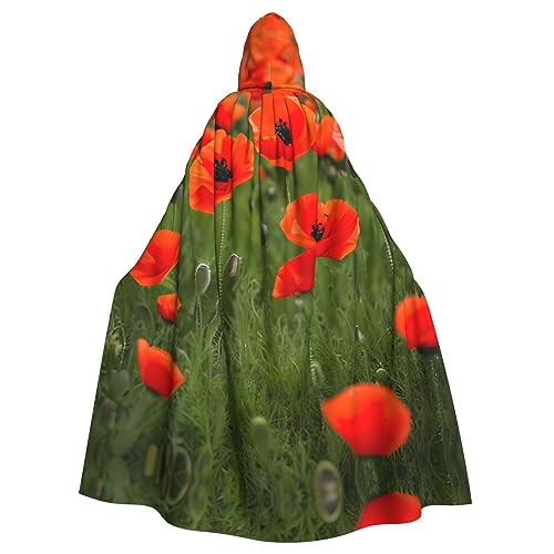 Ghjkfbf Umhang mit Mohnblumen, Blütenblättern, Halloween, mit Kapuze, für Erwachsene, stilvoller Umhang für Karneval, Motto-Partys, Cosplays von Ghjkfbf