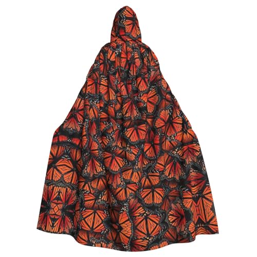 Ghjkfbf Umhang mit Monarch-Schmetterling-Druck, Halloween, mit Kapuze, für Erwachsene, stilvoll, für Karneval, Motto-Partys, Cosplays von Ghjkfbf