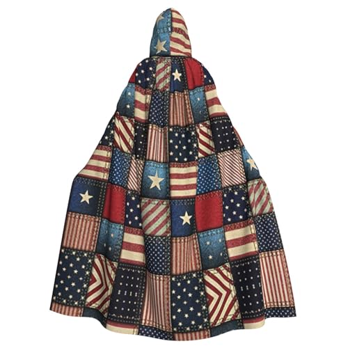 Ghjkfbf Umhang mit amerikanischer Flagge, Patchwork-Druck, Halloween, Kapuzenumhang, Erwachsene, stilvoller Umhang für Karneval, Motto-Partys, Cosplays Ghjkfbf Umhang mit amerikanischer Flagge, Patchwork-Druck, Halloween, Kapuzenumhang, Erwachsene, stilvoller Umhang für Karneval, Motto-Partys, Cosplays von Ghjkfbf