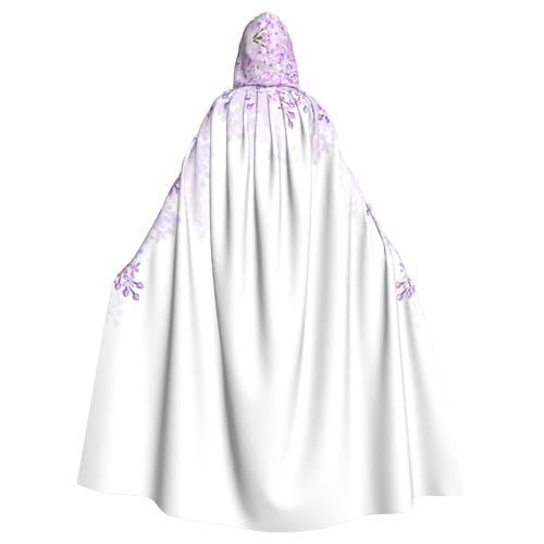 Ghjkfbf Umhang mit lila Blumen in Blüte, Halloween-Kapuzenumhang, Erwachsene, stilvoller Umhang für Karneval, Mottopartys, Cosplays von Ghjkfbf