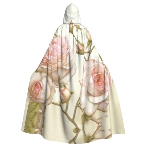 Ghjkfbf Umhang mit rosa Rosen und Kapuze, für Erwachsene, stilvoll, für Karneval, Motto-Partys, Cosplays von Ghjkfbf