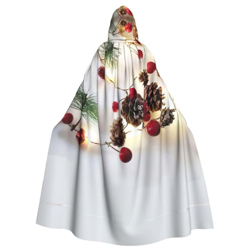 Ghjkfbf Weihnachtsgirlande mit Lichteraufdruck, Halloween-Kapuzenumhang für Erwachsene, stilvoller Umhang für Karneval, Mottopartys, Cosplays von Ghjkfbf