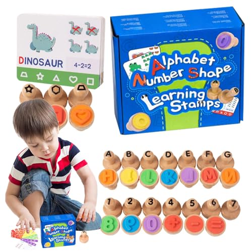 Alphabet & Number Stamp Set, Portable Educational Flashcard Toy, Interactive Learning Tool, Fun Math Games, Early Childhood Development for Kids, Boys, Girls von Ghjkldha