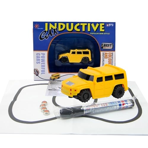 Ghjkldha Automatisches Miniatur-Spielzeugauto, Spielzeugauto mit optischer Führung, Spielzeuglinien, die dem Auto Folgen, Lernspielzeug mit optischem Sensor, induktives Fahrzeugspielzeug, Neuhei von Ghjkldha
