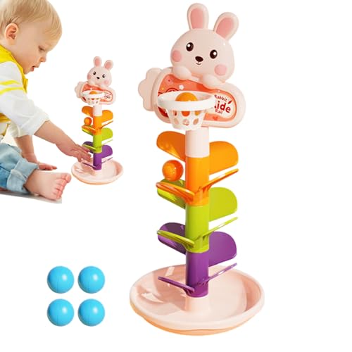 Ball Drop Toy, Interactive Basketball Stacking Ramp, Swirling Educational Activity, 12.99 Inches Fun Preschoolers Learning Toy, Developmental Play for Coordination and Motor Skills von Ghjkldha