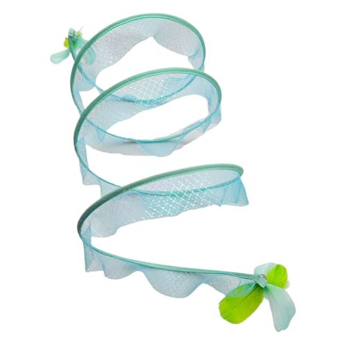 Cat Tunnel, S-Shaped Kitten Exercise Tube, Foldable Play Maze Tunnel with Feather Bell Toy 50x25cm, Portable Pet Activity Pipe for Indoor Outdoor Boredom Relief and Training von Ghjkldha
