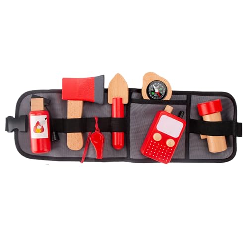 Firefighter Toys, Pretend Play Accessories Set, Educational Career Cosplay Props with Wooden Tools, Storage Bag for Kids, Boys & Girls, Halloween, Birthday, Role Playing von Ghjkldha