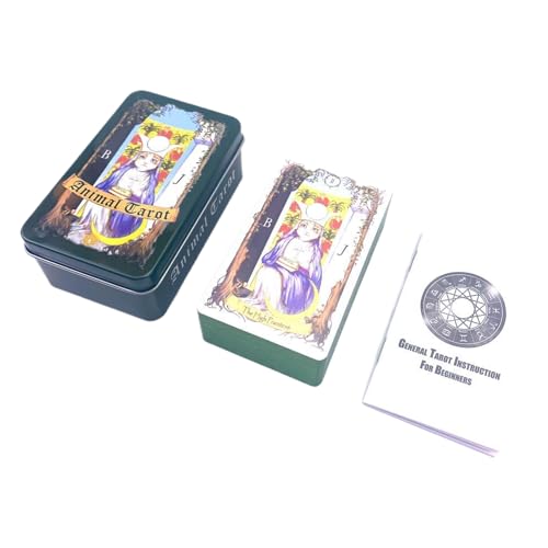 Fortune Telling Tarot Cards, Tinbox Animal Theme Deck, Illustrated Card Set with Paper Guide, Entertainment Board Game, Ideal for Friends Gathering, Witchcrafts Play Fortune Telling Tarot Cards, Tinbox Animal Theme Deck, Illustrated Card Set with Paper Guide, Entertainment Board Game, Ideal for Friends Gathering, Witchcrafts Play von Ghjkldha