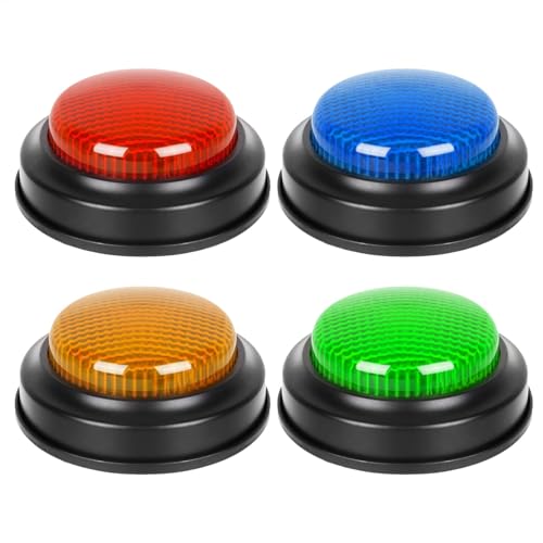 Game Answer Buzzers, Interactive Light-Up Quiz Buttons, Sound Effects Response System, 3.15x3.15x1.57 inches, Easy-Press Competition Props for Classroom, Family, and Party Games von Ghjkldha