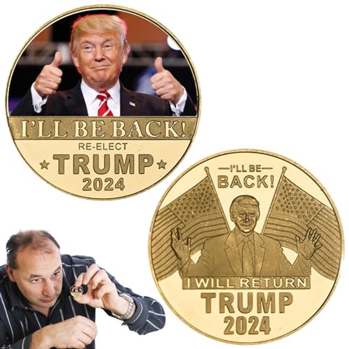 Ghjkldha 2024 Trump-Münze | Vergoldetes Trump-Wahlkampfgeld - Goldmünzen, Herausforderungsmünzen, Sammlergeschenk für die Münzsammlung, Erinnerungsgeschenk für die patriotische Sammlung von Ghjkldha