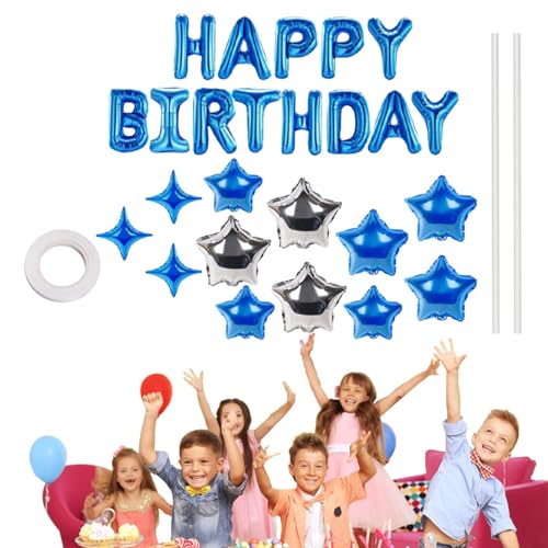 Ghjkldha Alles Gute zum Geburtstag-Hintergrund, alles Gute zum Geburtstag-Schild | Geburtstagsparty-Luftballons - Aufblasbare Party-Dekoration, Buchstaben-Happy-Birthday-Luftballons mit 12 von Ghjkldha