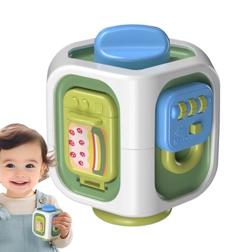 Ghjkldha Baby Activity Cube, Travel Sensory Toys, Interactive Learning Development Busy Cubes, Educational Fine Motor Toy for Boys and Girls, 3.15x3.15x3.94 inches, Sensory Play von Ghjkldha
